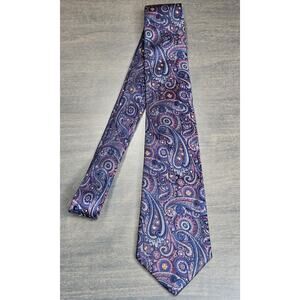 Don Loper Beverly Hills 100% Silk Purple Paisley Tie